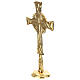 Croce Neocatecumenale con base 20 cm ottone dorato 24K s3