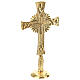 Croce Neocatecumenale con base 20 cm ottone dorato 24K s4