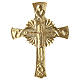 Cruz Neocatecumenal com base 20 cm latão dourado 24k s2