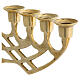 Candelabro Menorah 9 fiamme ottone dorato 45x25 cm s2