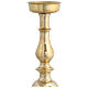 Rounded candlestick, gold plated brass, spike, 16 in s3