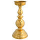 Golden brass candlestick with candle spike 30 cm s1