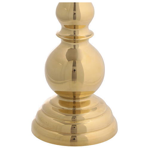 Golden brass bowl candlestick with tip 18 cm 2