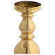 Golden brass bowl candlestick with tip 18 cm s3