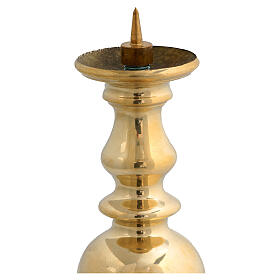 Boccia candlestick 15 cm golden brass