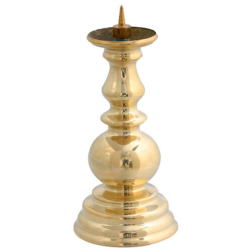 Boccia candlestick 15 cm golden brass 1