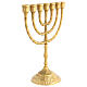 Jewish menorah 30 cm golden brass 9 branch s3