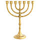 Candelabro Ebraico 9 fiamme 24 cm ottone dorato s1