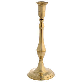 Bologna candlestick, gold plated brass, 10 in