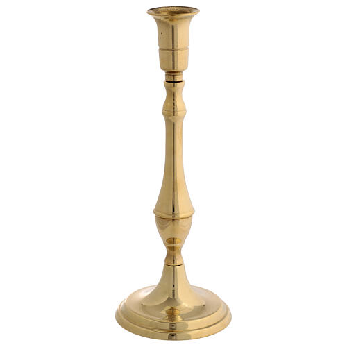 Bologna candlestick, gold plated brass, 10 in 1