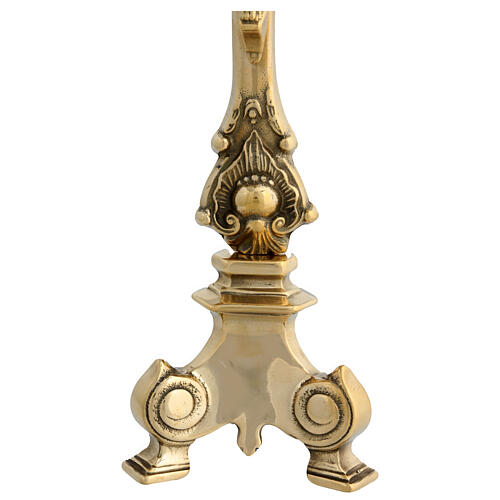 Standing budded cross, 16 in, gold plated brass 4