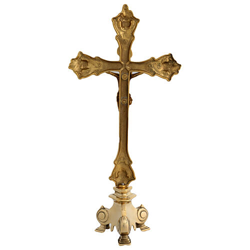 Standing budded cross, 16 in, gold plated brass 7