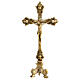 Standing budded cross, 16 in, gold plated brass s1