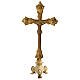 Standing budded cross, 16 in, gold plated brass s7