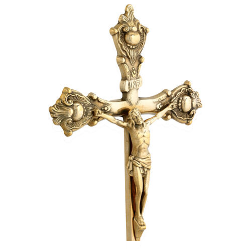 Table trefoil cross 40 cm golden brass 5