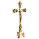 Table trefoil cross 40 cm golden brass s3