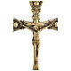 Golden brass double altar cross 40 cm s2