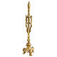 Golden brass double altar cross 40 cm s5