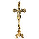 Golden brass double altar cross 40 cm s7