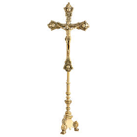 Crucifijo de mesa latón dorado 60 cm