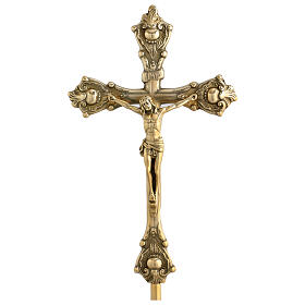 Crocefisso da tavolo ottone dorato 60 cm