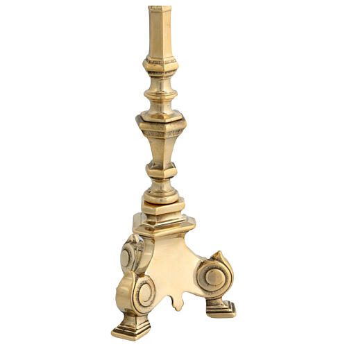 Golden brass table crucifix 60 cm 6