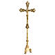 Golden brass table crucifix 60 cm s1