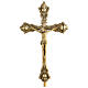 Golden brass table crucifix 60 cm s2