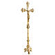 Golden brass table crucifix 60 cm s3