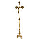 Golden brass table crucifix 60 cm s7