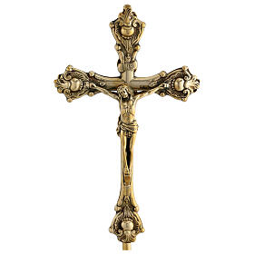 Croce da altare doppia ottone dorato 60 cm