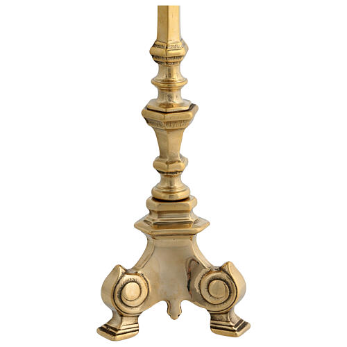 Double golden brass altar cross 60 cm 4