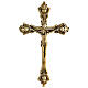 Double golden brass altar cross 60 cm s2