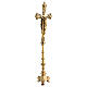 Double golden brass altar cross 60 cm s3