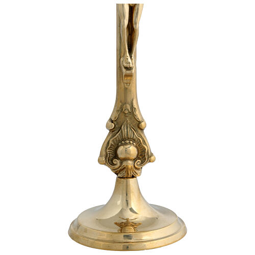 Golden brass table crucifix 37 cm 5