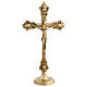 Golden brass table crucifix 37 cm s1