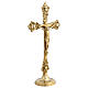 Golden brass table crucifix 37 cm s3