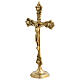 Golden brass table crucifix 37 cm s6