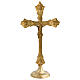 Golden brass table crucifix 37 cm s7