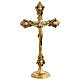 Crucifix double laiton doré 35 cm s1