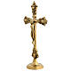 Crucifix double laiton doré 35 cm s5