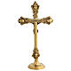 Crucifix double laiton doré 35 cm s6