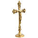 Crucifixo duplo latão dourado 35 cm s3