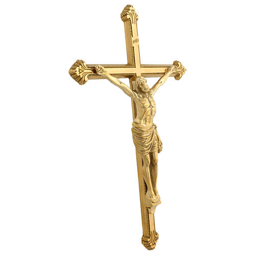Crocifisso ottone dorato da muro 45x30 3