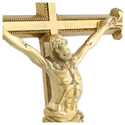 Crocifisso ottone dorato da muro 45x30 4