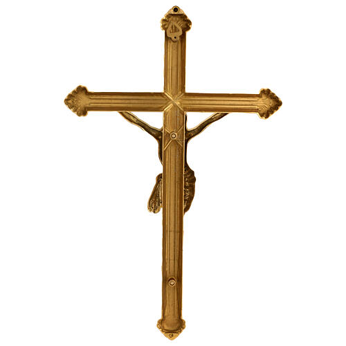 Crocifisso ottone dorato da muro 45x30 7