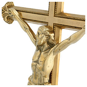 Crucifixo de latão dourado de parede 45x30 cm