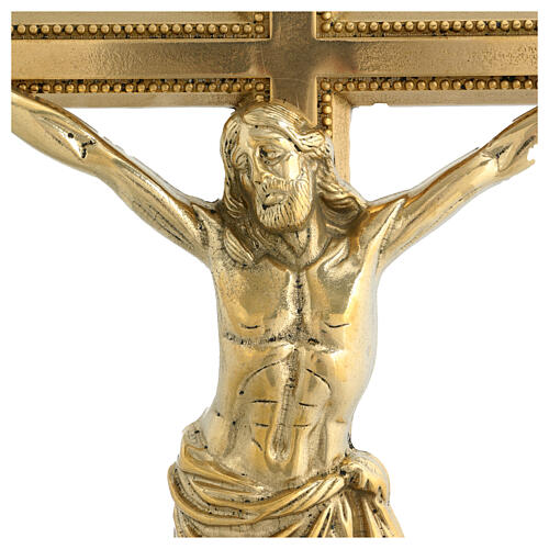 Golden brass wall crucifix 45x30 6