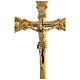 Golden brass trefoil wall cross 30x20 cm s2