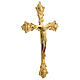 Golden brass trefoil wall cross 30x20 cm s3